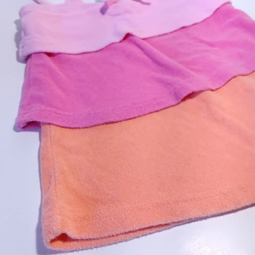 Vintage Girls' Pink and Orange Tiered Swim Coverup Size 24M